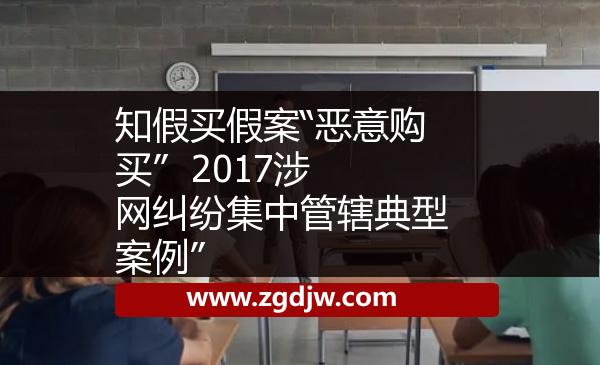 知假買(mǎi)假案“惡意購(gòu)買(mǎi)”  2017涉網(wǎng)糾紛集中管轄典型案例” 