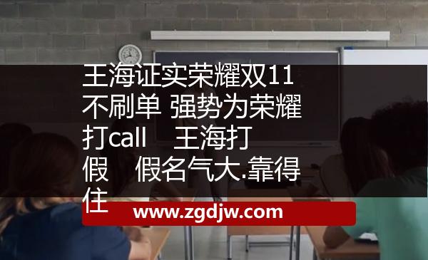 王海證實(shí)榮耀雙11不刷單 強(qiáng)勢(shì)為榮耀打call　王海打假　假名氣大.靠得住 