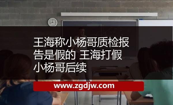 王海稱小楊哥質檢報告是假的 王海打假小楊哥后續(xù) 